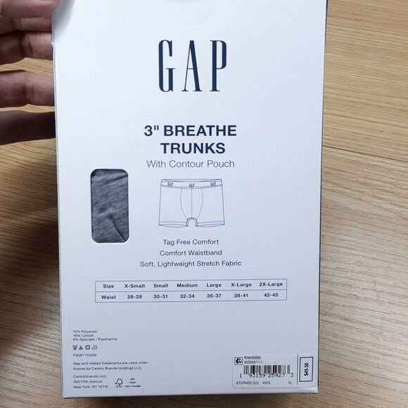 GAP Boxer Briefs Mens XL Gray 3-Pack 3" Trunks Contour Pouch Soft Stretch - Picture 3 of 5